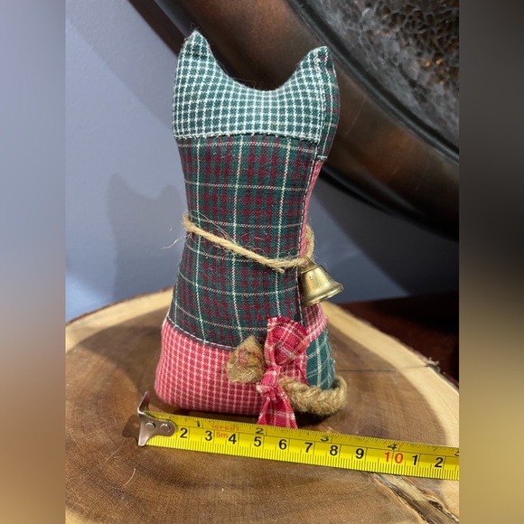 Cat Plaid Stuffed Christmas Decor. Handmade Craft. - Picture 4 of 5